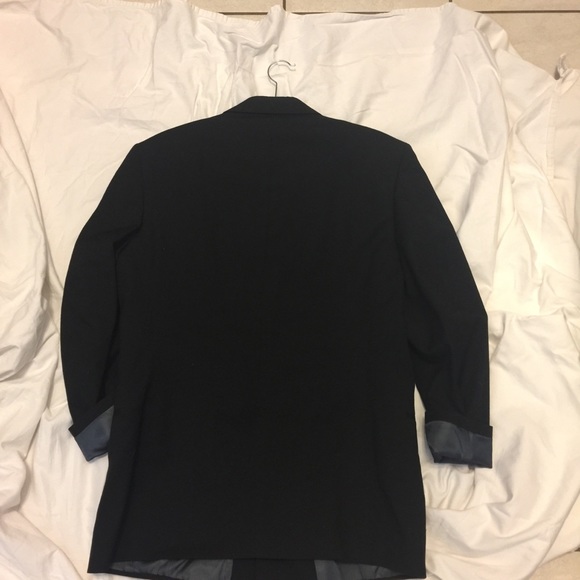 Nino Cerruti vtg double breasted boyfriend coat dark black vintage medium weight - Picture 7 of 10